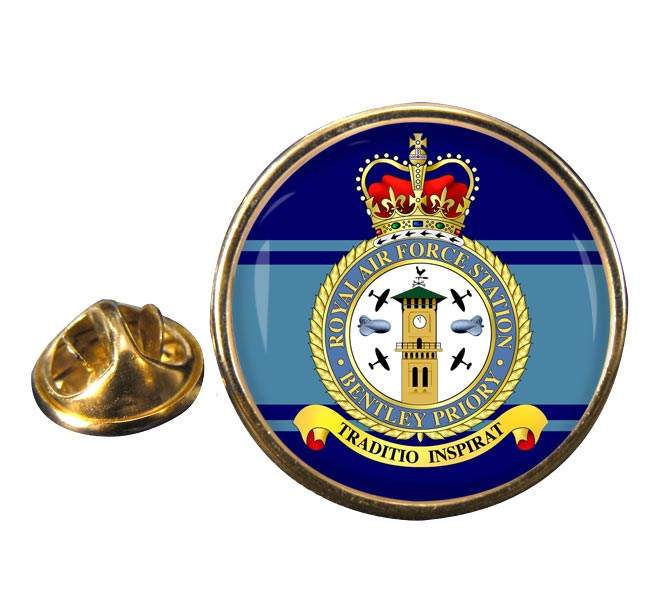 RAF Station Bentley Priory Round Pin Badge