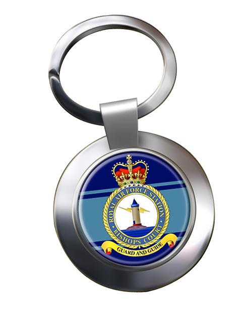 RAF Station Bishops Court Chrome Key Ring