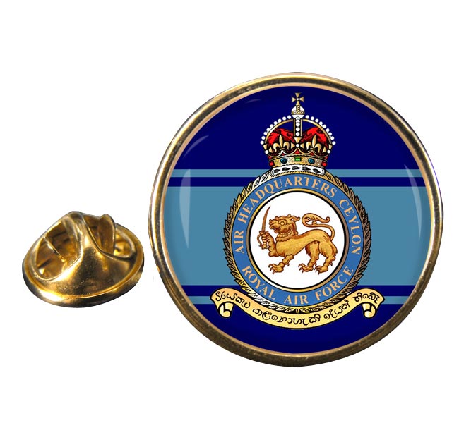Air Headquarters Ceylon Round Pin Badge