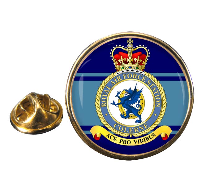 RAF Station Colerne Round Pin Badge