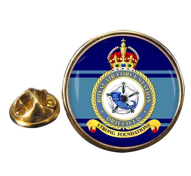 RAF Station Driffield Round Pin Badge