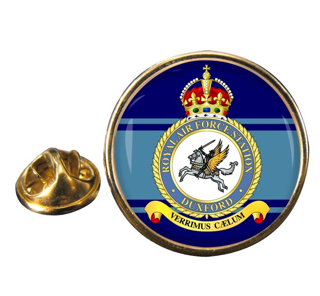 RAF Station Duxford Round Pin Badge