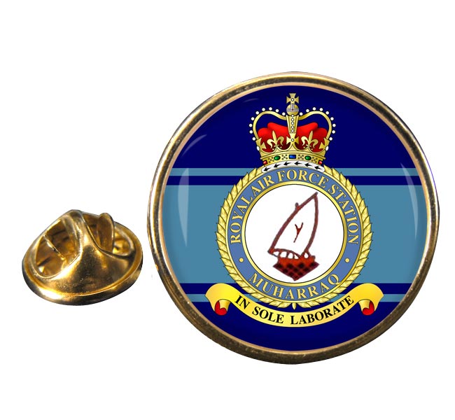 RAF Station Muharraq Round Pin Badge