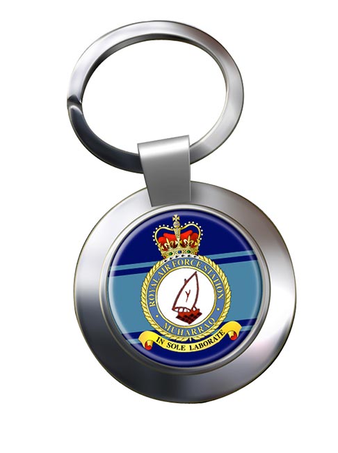 RAF Station Muharraq Chrome Key Ring
