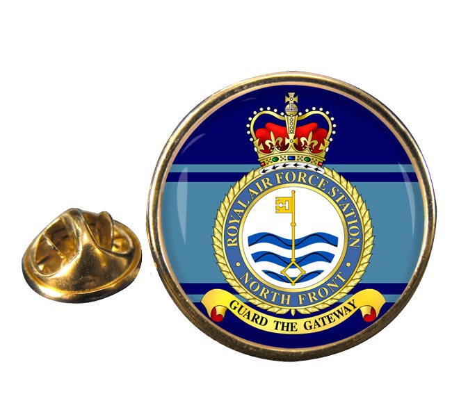 RAF Station North Front Round Pin Badge