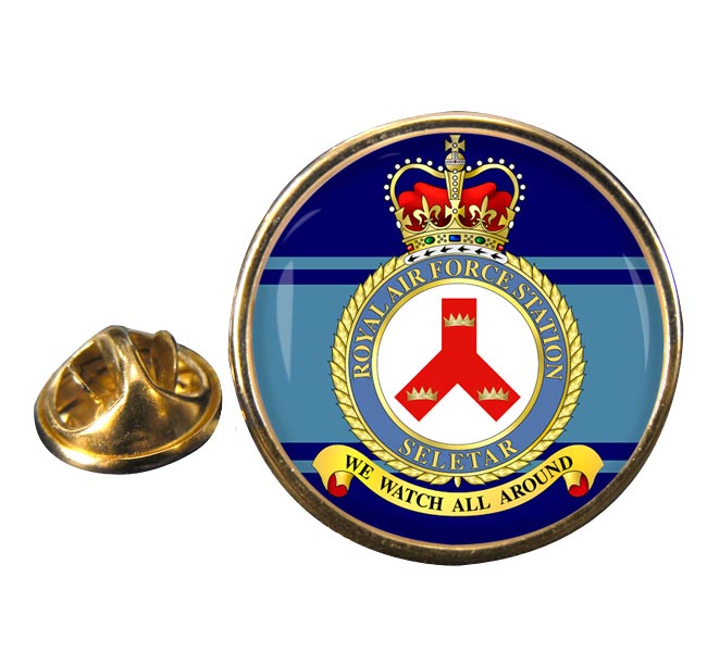 RAF Station Seletar Round Pin Badge