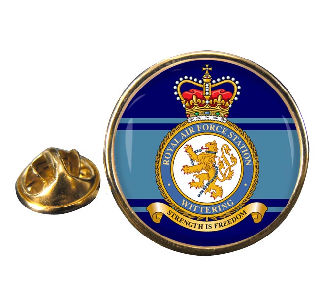 RAF Station Wittering Round Pin Badge