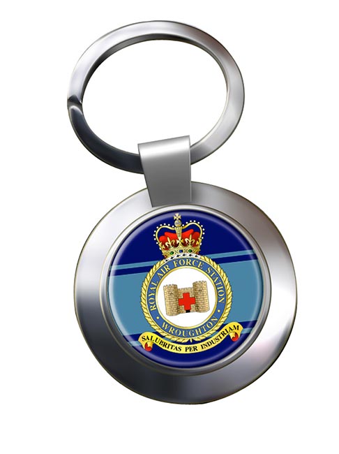 RAF Station Wroughton Chrome Key Ring