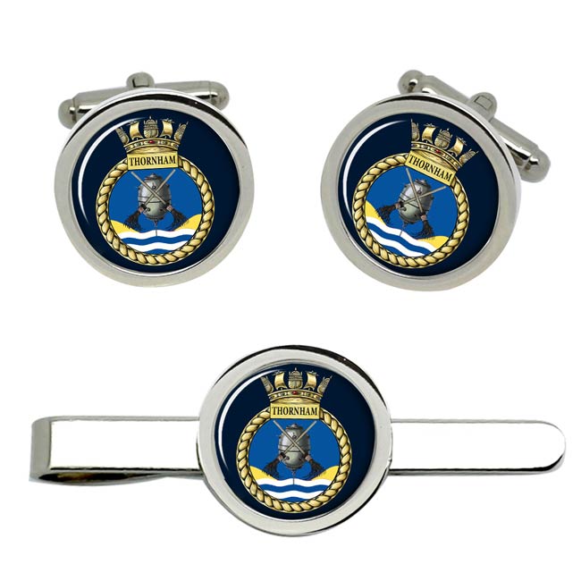 HMS Brilliant, Royal Navy Cufflink And Tie Clip Set