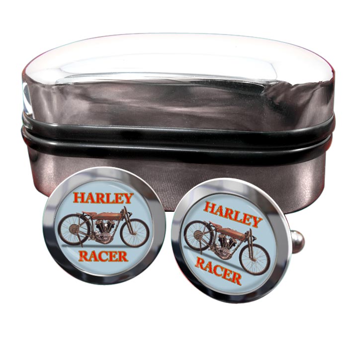 Harley Racer Round Cufflinks