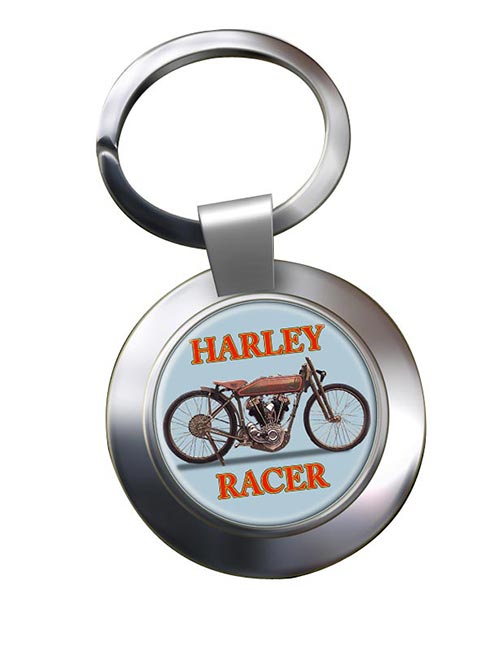 Harley Racer Chrome Key Ring