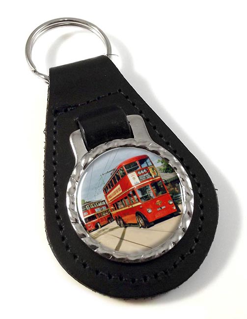 London Transport Trolley Buses Leather Key Fob