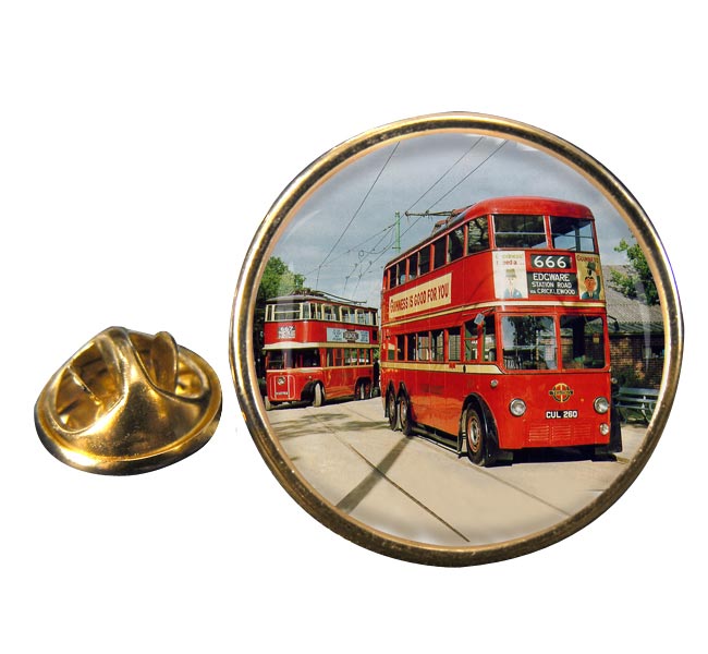 London Transport Trolley Buses Round Lapel