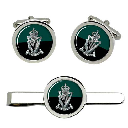 UK Gift Shop Royal Irish Rifles, British Army Cufflink and Tie Clip Set