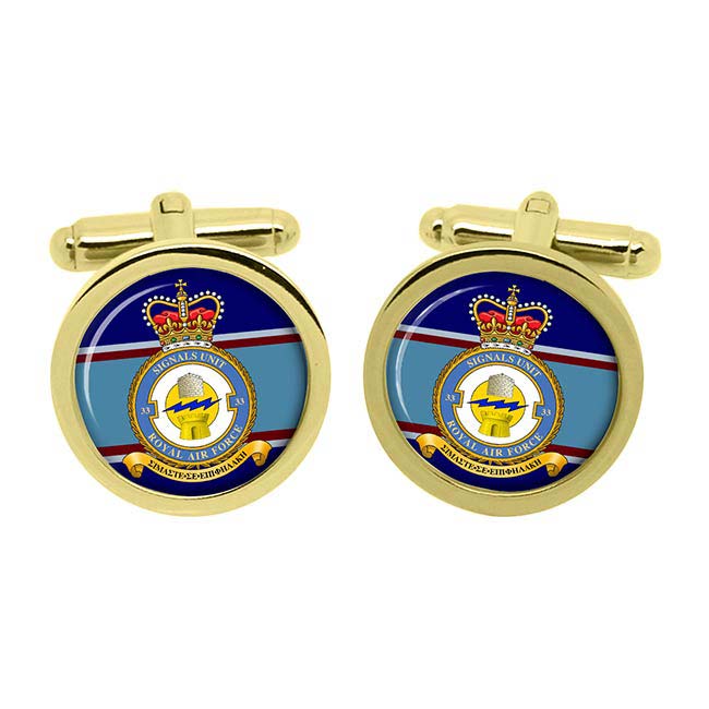 UK Gift Shop 33 Signals Unit, RAF Queen's Crown Cufflinks
