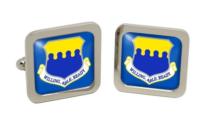 43d Airlift Wing USAF Square Cufflinks in Box