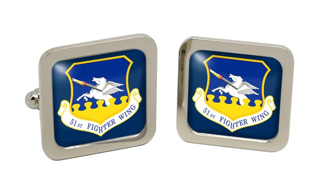 51st Fighter Wing USAF Square Cufflinks in Box