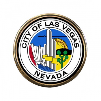 Las Vegas NV Round Pin Badge