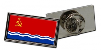 Latvian Soviet Flag Pin Badge