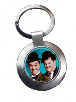 Laurel and Hardy Chrome Key Ring