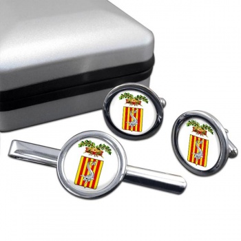 Provincia di Lecce (Italy) Round Cufflink and Tie Clip Set