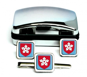 Leicester (England) Square Cufflink and Tie Clip Set