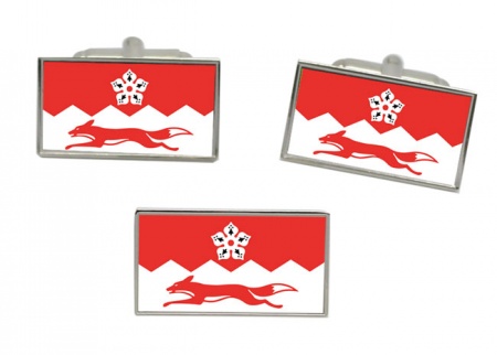 Leicestershire Flag Cufflink and Tie Pin Set