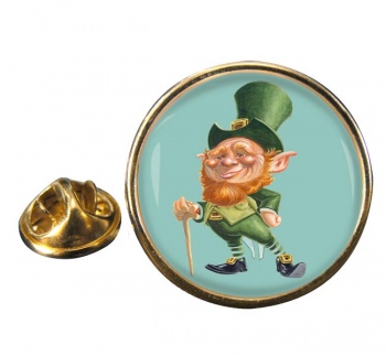 Leprechaun Round Pin Badge