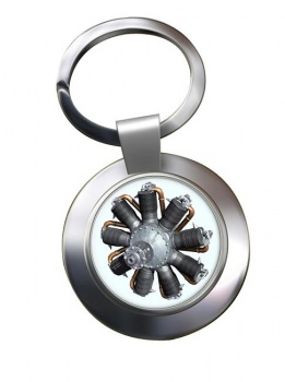 LeRhone Engine Chrome Key Ring