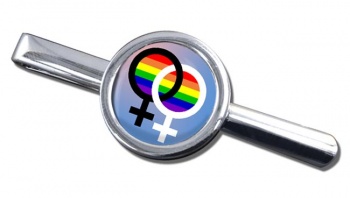 Lesbian Double Venus Symbol Round Tie Clip