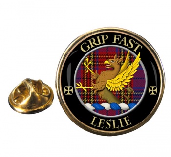 Leslie Scottish Clan Round Pin Badge