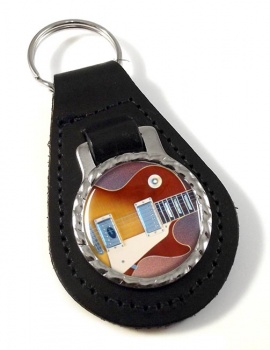 Les Paul Guitar Leather Key Fob