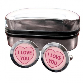 Love Heart I Love You Round Cufflinks