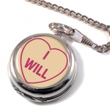 Love Heart I Will Pocket Watch