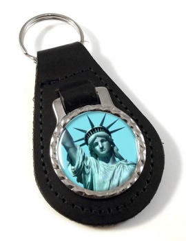 Statue of Liberty Leather Key Fob