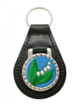 Lily of the Valley Leather Key Fob