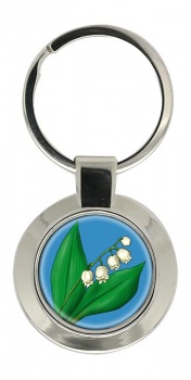 Lily of the Valley Chrome Key Ring