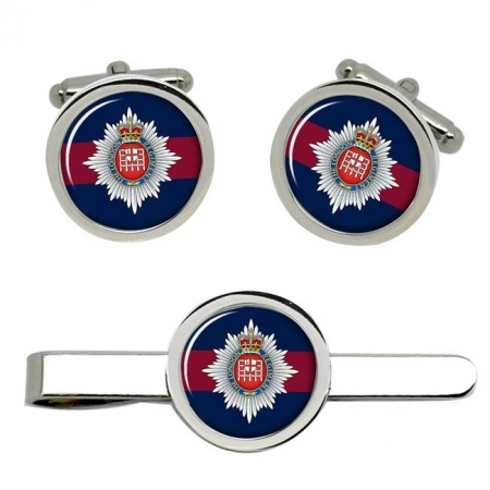 London Guards, British Army ER Cufflinks and Tie Clip Set