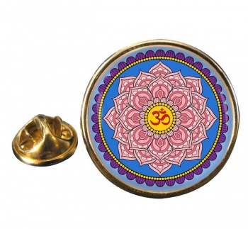 Lotus Flower Mandala Round Pin Badge