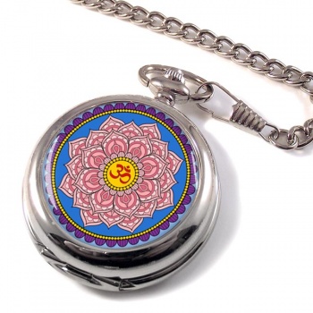 Lotus Flower Mandala Pocket Watch