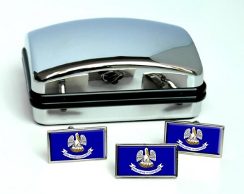 Louisiana Flag Cufflink and Tie Pin Set