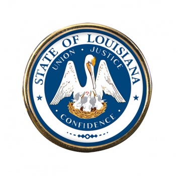 Louisiana Round Pin Badge