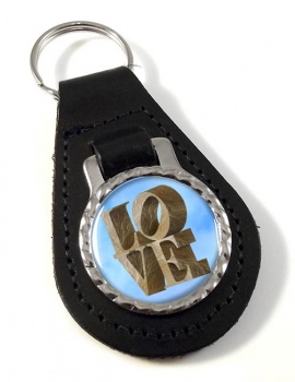 Love Set in Stone Leather Key Fob