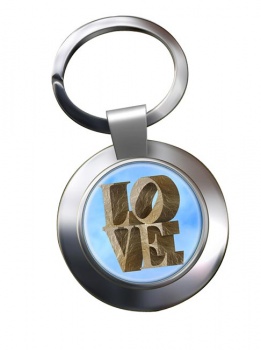Love Set in Stone Chrome Key Ring