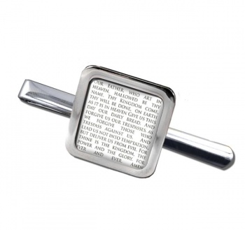 Lord's Prayer Square Tie Clip