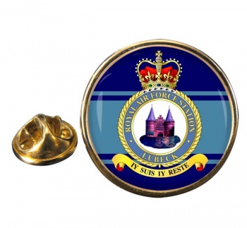 RAF Station Lubeck Round Pin Badge