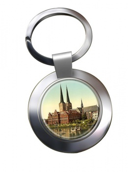 Lubeck Cathedral Germany Chrome Key Ring