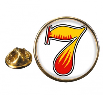 Lucky 7 Round Pin Badge