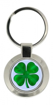 Lucky Four Leaf Clover Chrome Key Ring