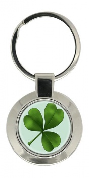 Lucky Irish Shamrock Chrome Key Ring